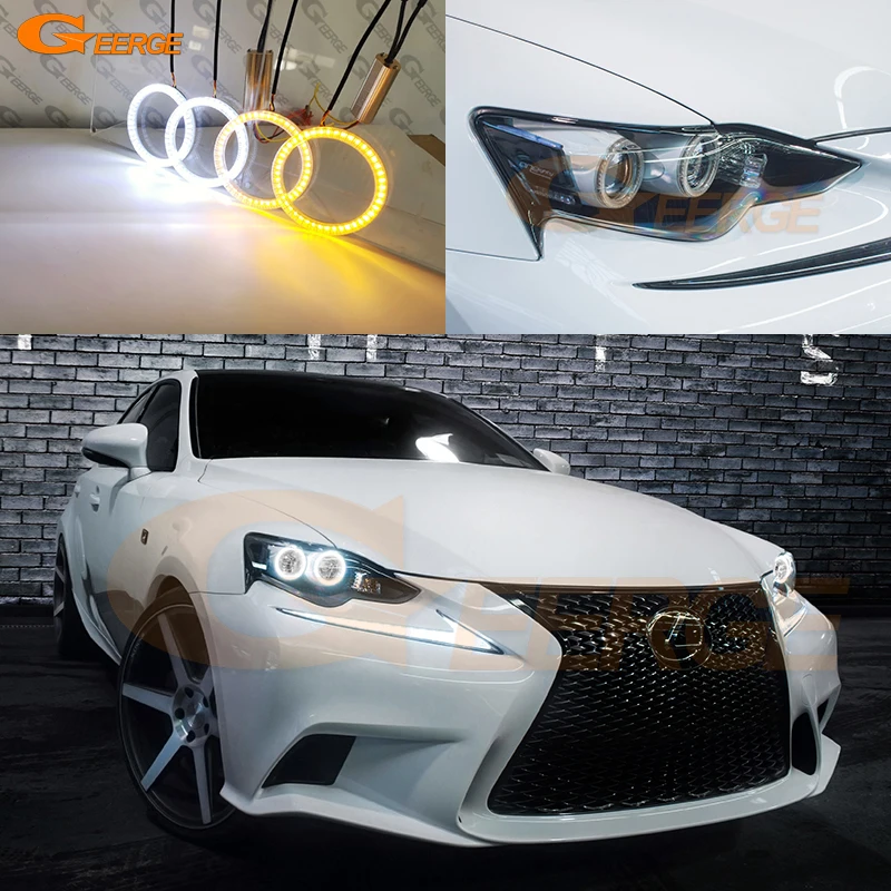 

For LEXUS IS III 250 350 200t 300h IS350 IS250 2013 2014 2015 Ultra Bright DRL Turn Signal LED Angel Eyes Kit Halo Rings
