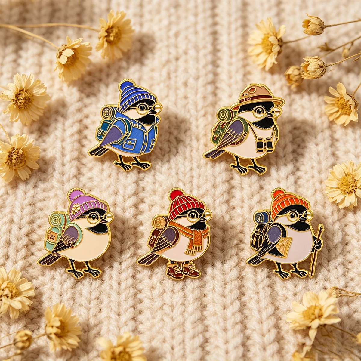 5/7PCS SET Cute Cartoon Bird Soft Enamel Pin Men Brooch for Clothes Badge Women Lapel Pins Backpack Pins Jewelry Accessories