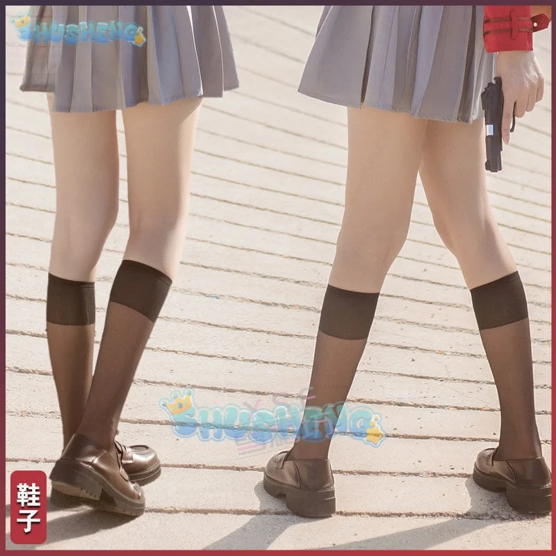 Lycoris Recoil Cos Nishiki Thousand Bunch Cosplay Shoes Versatile Cos Uniform Brown Shoes