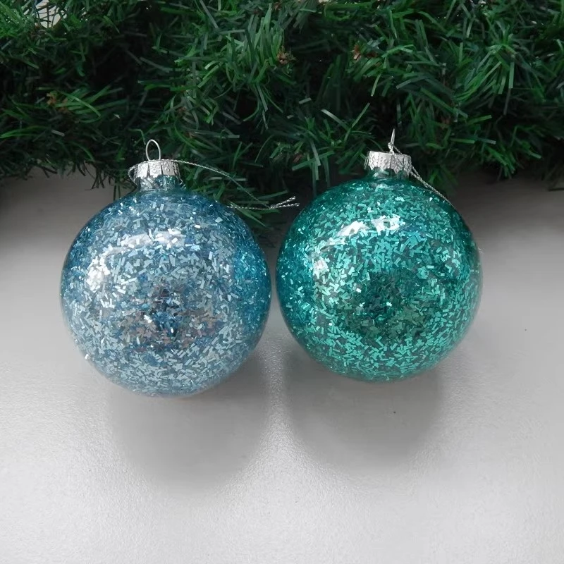 Free Shipping 8pcs/pack Different Size Blue Series Handmade Glass Ball Pendant Home Decoration Christmas Tree Hanging Ornament