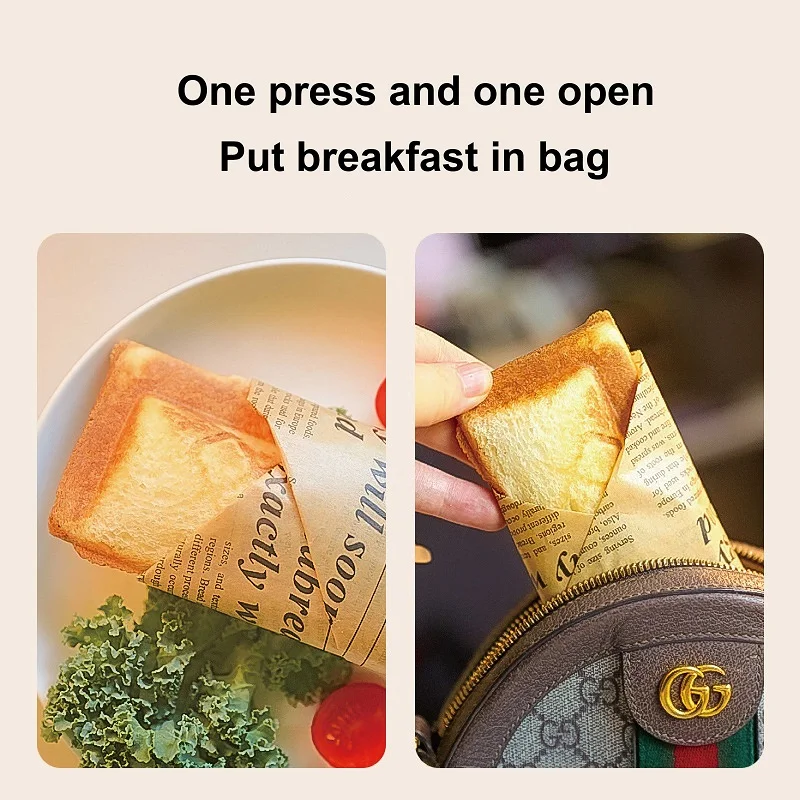 500W Sandwich Machine Fast Breakfast Machine Home Hot-pressed Toasted Non-stick Bread Panini Machine Multi-function Kitchen tool