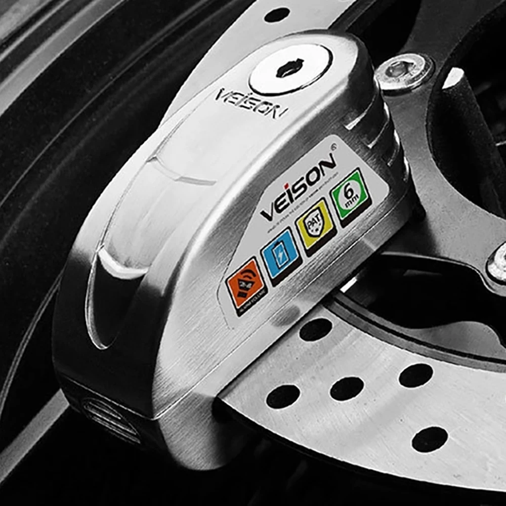 VEISON Motorcycle Disc Brake Lock Waterproof Anti-theft Motorbike Alarm Lock Rust Resistant Bicycle Disc Brake Lock Safety