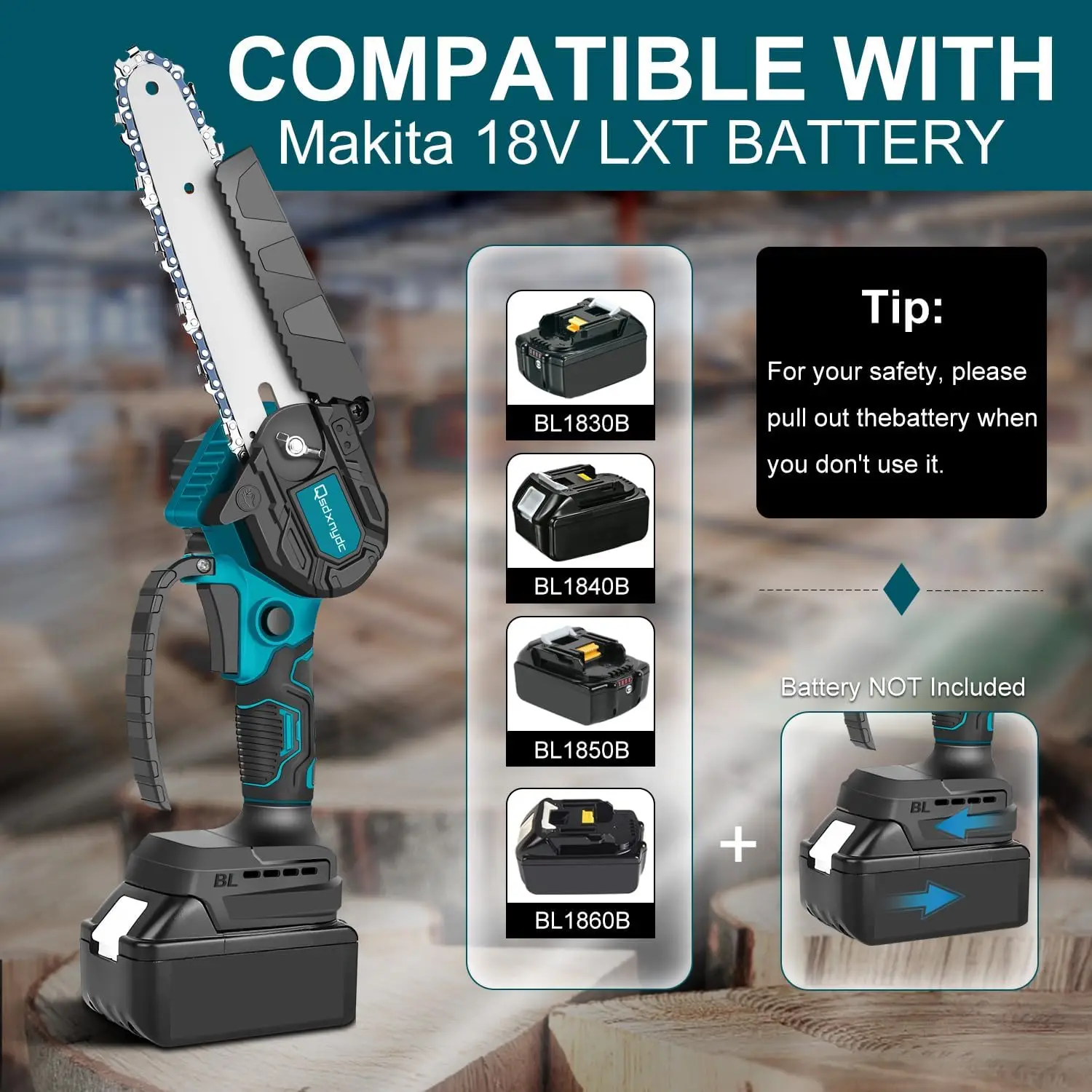 

Аккумуляторная мини-бензопила 6 дюймов для Makita 18 В LXT (без аккумулятора), бесщеточная портативная электрическая цепная пила для Makita BL1850