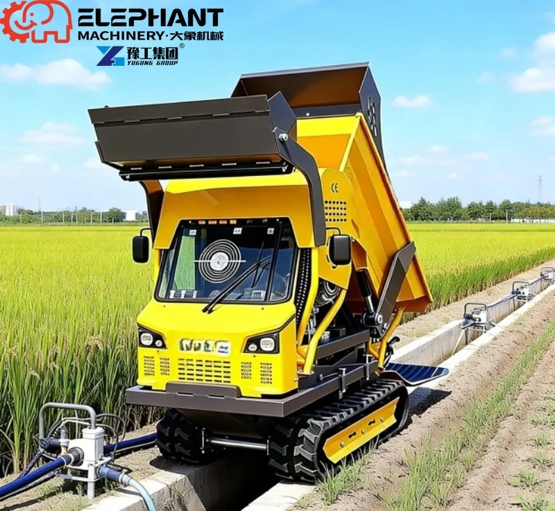 Mini Crawler Loader Dump Truck Transporter CrawlerHydraulic Rotation Wholesale High Efficiency Small Dumper 500kg
