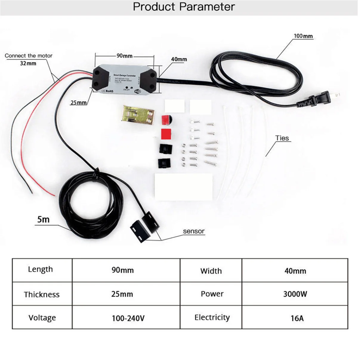 Tuya WIFI Smart Garage Door Opener Controller APP Voice Control Intelligent Switch Support Family Sharing Control (UK)