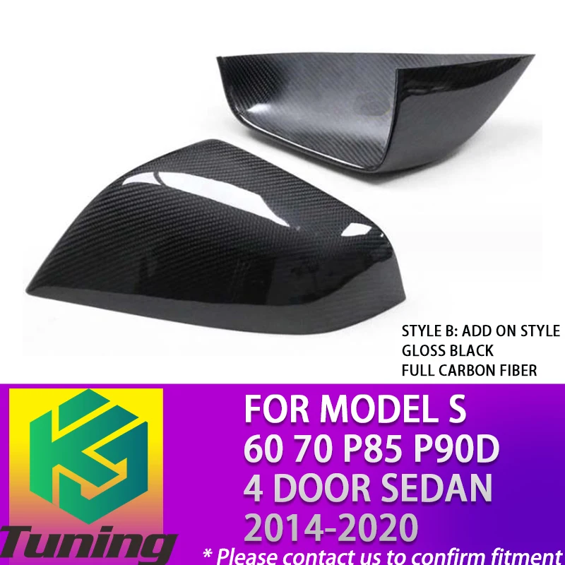 Carbon Fiber Rearview Side Door Mirror Cover For Tesla Model S 60 70 P85 P90D 4 Door Sedan 2014 15 16 17 18 19 2020