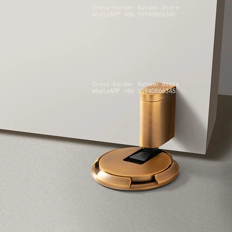 1 windproof invisible door stop-no nail holes/suction cup bases, polished metal finish for bedrooms & bathrooms