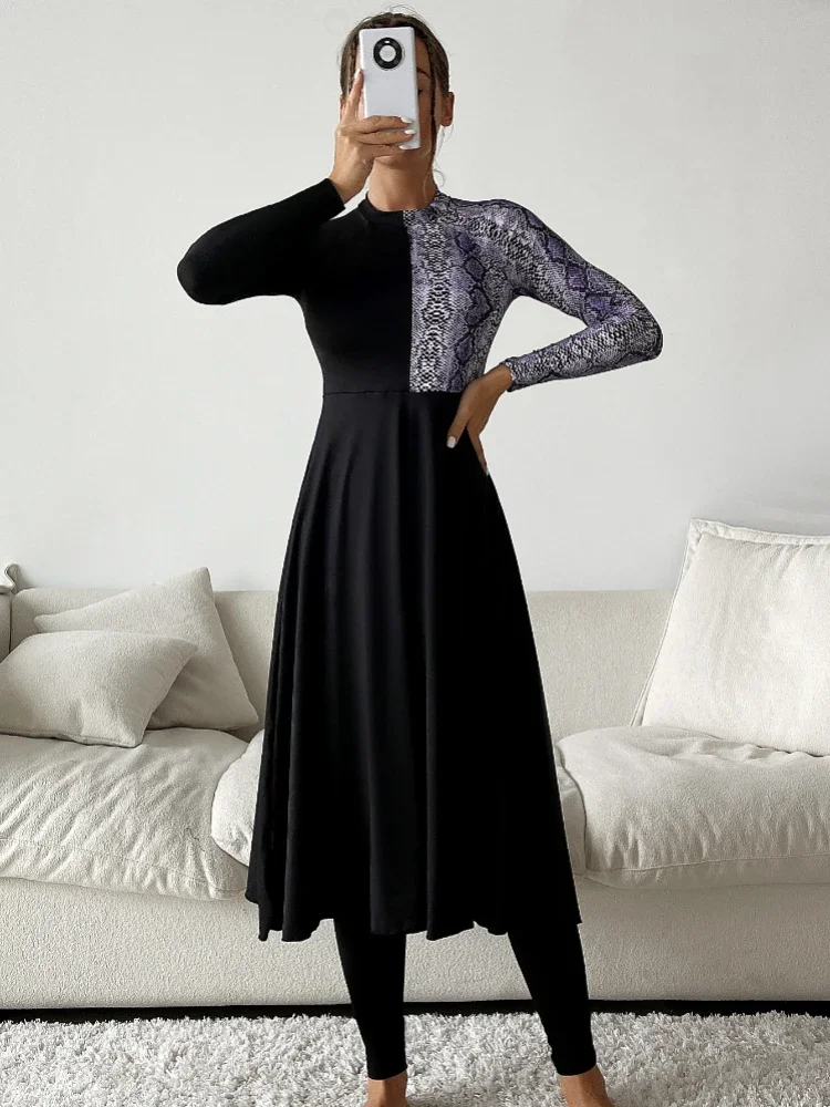 Burkini Muslim Swimwear Women Black Burkini Long Sleeve Swimsuit for Women Ladies Muslim Swimsuit Women One Piece Swimsuits