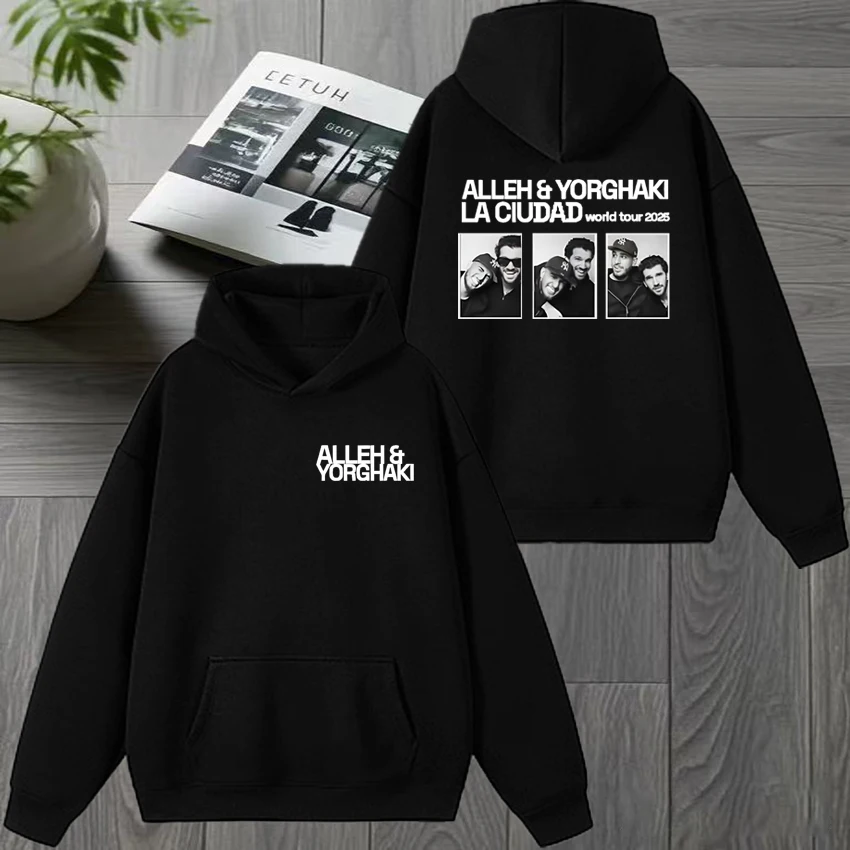 

Alleh & Yorghaki La Ciudad Worid Tour 2025 Double Sided print Hoodie Unisex Fleece vintage pullover Men women Casual Sweatshirt