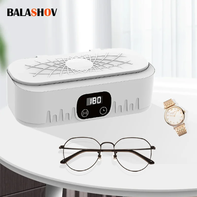 47kHz Ultrasonic Cleaner Glasses Cleaner for Jewelry Watches Denture Ultrasonic Cleaner High Frequency Vibration Washing Machine