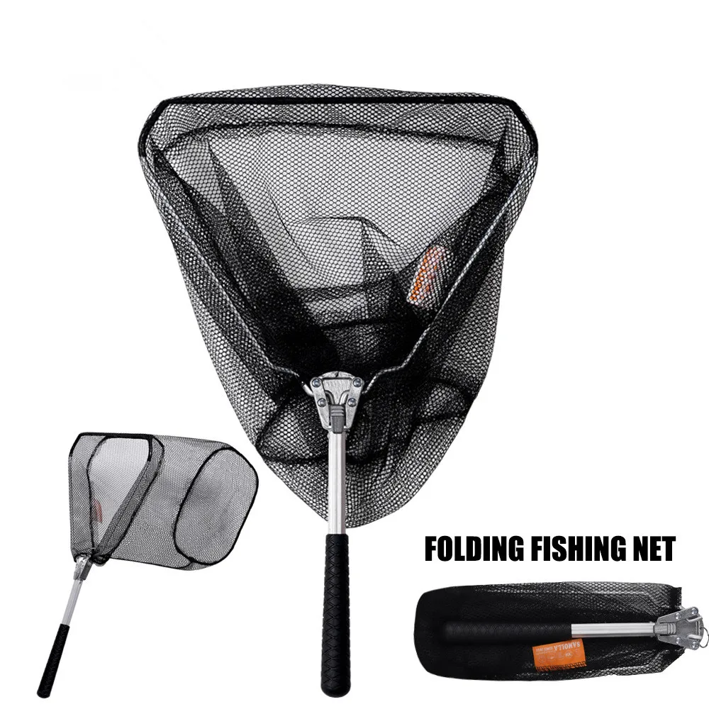 Langlebiges Teleskop-Fischernetz aus Aluminiumlegierung, Ausziehbares Klappnetz, Sicheres Fischfreigabe-Zubehör für den Outdoor-Angelbetrieb – Detail 4