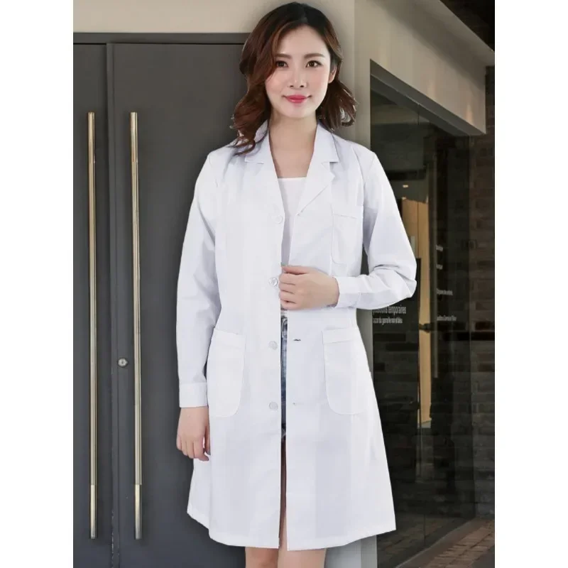 Laboratory Coat College Chemistry Nurse Overalls White Coat Long-sleeved Doctor's Uniform Male Short-sleeved Doctor Lab