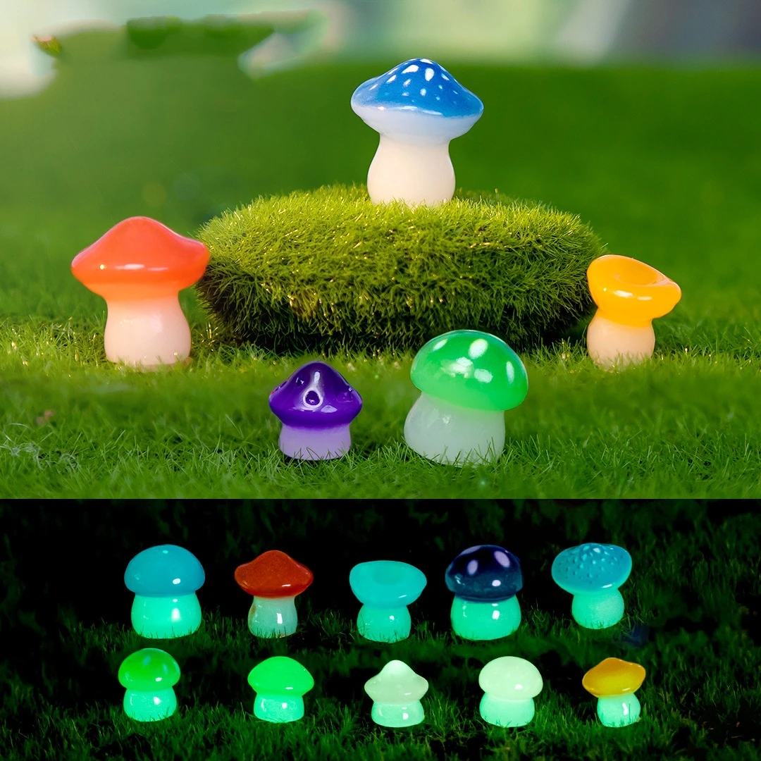 

40pcs Tiny Mushroom Miniatures Crafts for Moss Microlandscape Decoration Accessory Resin Ornament for DIY Landscape Miro Bulk