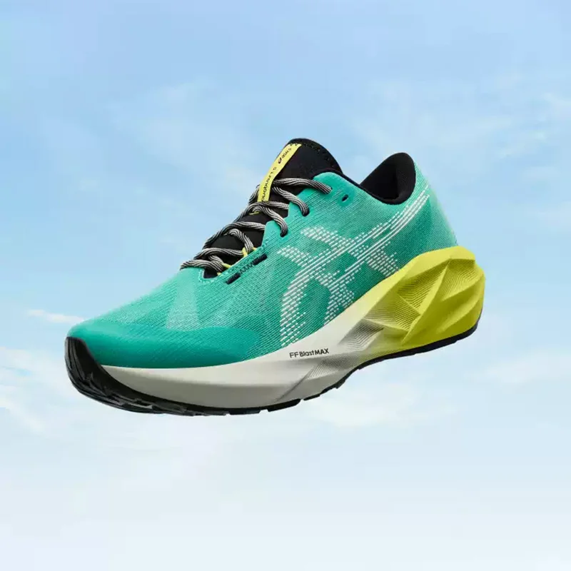 Asics  NOVABLAST 5 Green Yellow Breathable Mesh Lightweight Cushion Marathon Running Shoes 1011C217-300