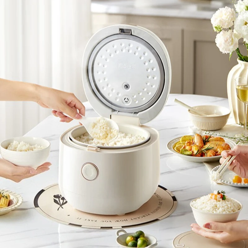 3L Ceramic Coating Rice Cooker for 2-3 People, Non-stick Electric Rice Pot, 1-Touch Quick Cook, Smart Delay Timer
