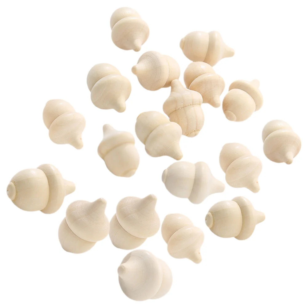 30 Pcs Woody Acorn Unfinished Playthings Mini Crafts For DIY Wooden Embellishments Model Household