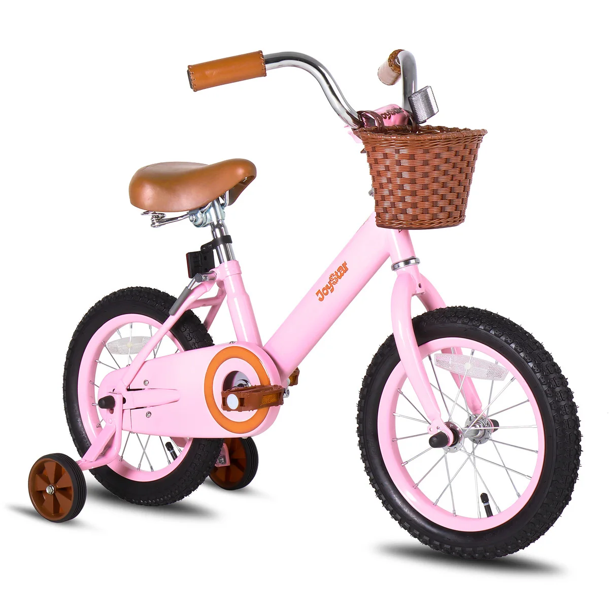 JOYSTAR Vintage Kids Bike with Training Wheels & Basket, 12 14 16 20 24 Inch Girls Bike for 2-14 Years Old, Pink