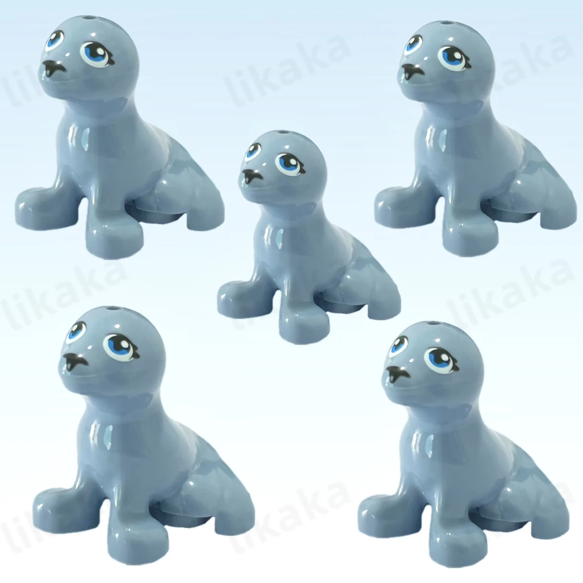 5PCS Dolphins Sea Lion White Bear Mini Building Blocks Animals Model Blocks DIY Toys Compatible Classic Bricks Toys for Kids