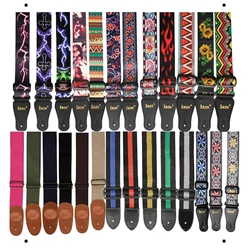 Adjustable Guitar Strap Polyester High-Grade Printing Ethnic Style Pure Cotton Embroidery String Instrument Guitar Accessories