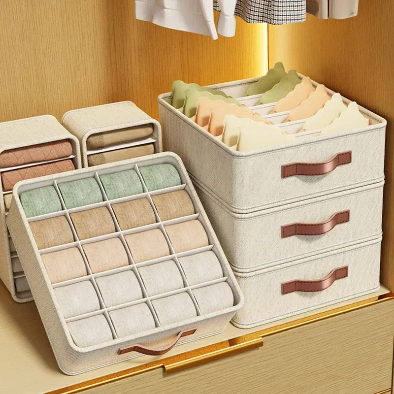 Aufbewahrungsbox für Unterwäsche, Socken und BHs, Schubladen-Organizer für Kleidung, Krawatten, Kleiderschrank, Socken-Organizer, Schrank-Trennbox