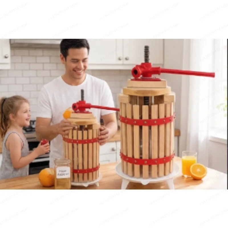 Heavy Duty Manual Apple Press 6L Steel Fruit Wine Cider Grape Juicer Basket Portable Tool Home Brewing Gear