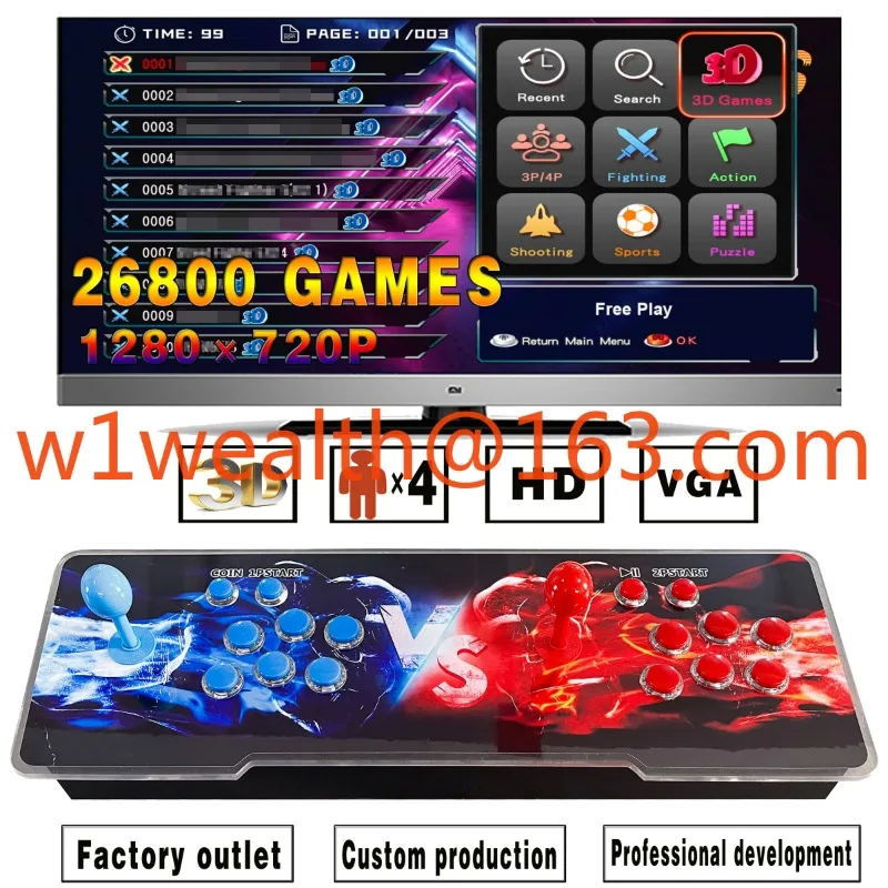 9800 in 1 Home Electronic Game Joystick Console Pandora Box 3D Vintage Arcade Game Console for