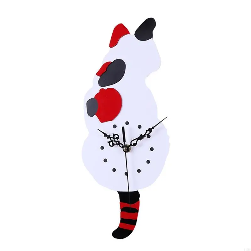 45BE para criativo para o relógio parede gato WAG Tail acrílico decorativo sem ticking para a cozinha sala estar no do
