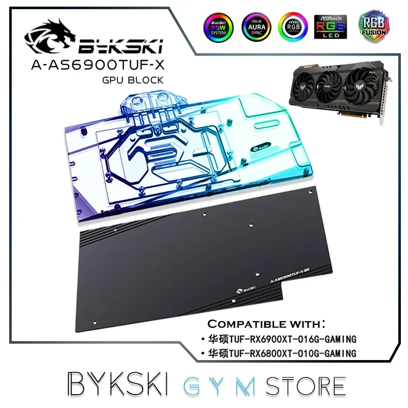 Bloco de água bykski gpu para asus TUF-RX6900/6800xt-o16g-gaming/asus rog strix lc rx 6800xt gaming/asus TUF-RX6950XT-O16G-GAMING