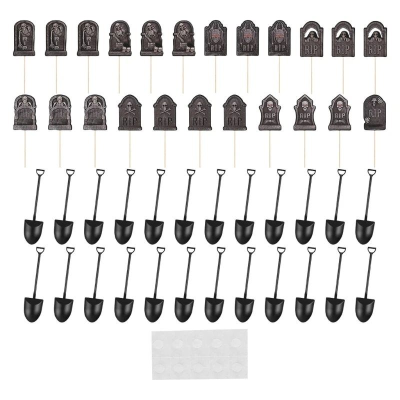 2025 NOUVELLEURS THEPSONES CHAPPACTES CUPCAKE TOPPERS SET 48 avec mini-vêlement SPOOKS POUR HALLOWEEN DESTER