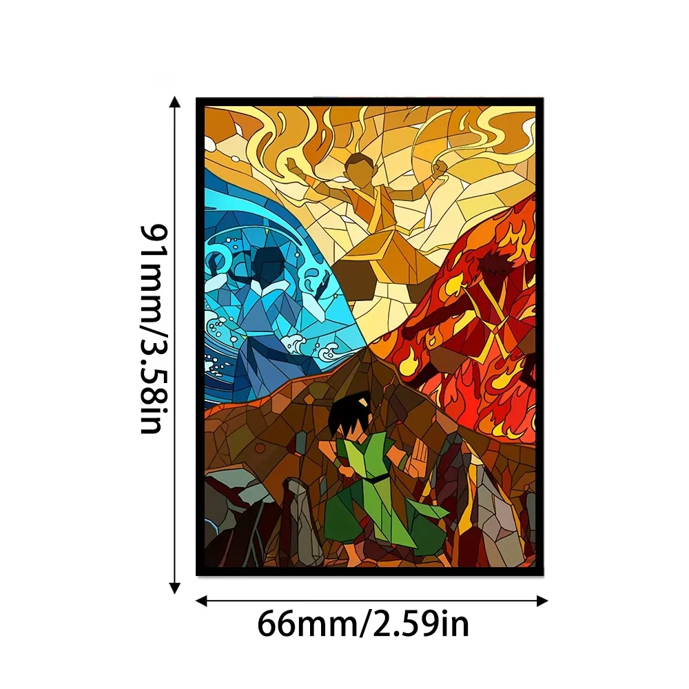 60PCS 66x91mm Holographic Anime Card Sleeves Standard Size Card Protector Sleeves for MTG TCG Board Game Trading Cards