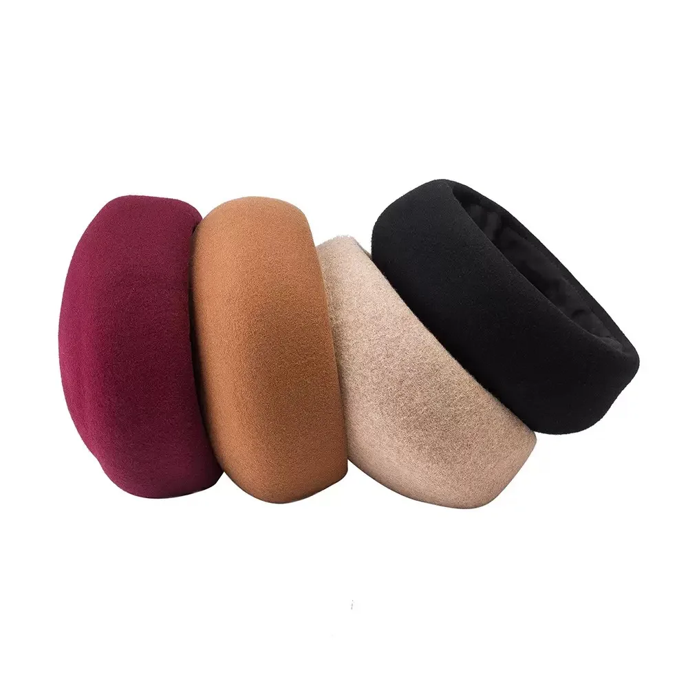 100% Wool Felt Blocked Beret Women Bread Pumpkin Berets Men Ladies Painter Pillbox Hat Fashion Winter Casual Fedora Designer Hat