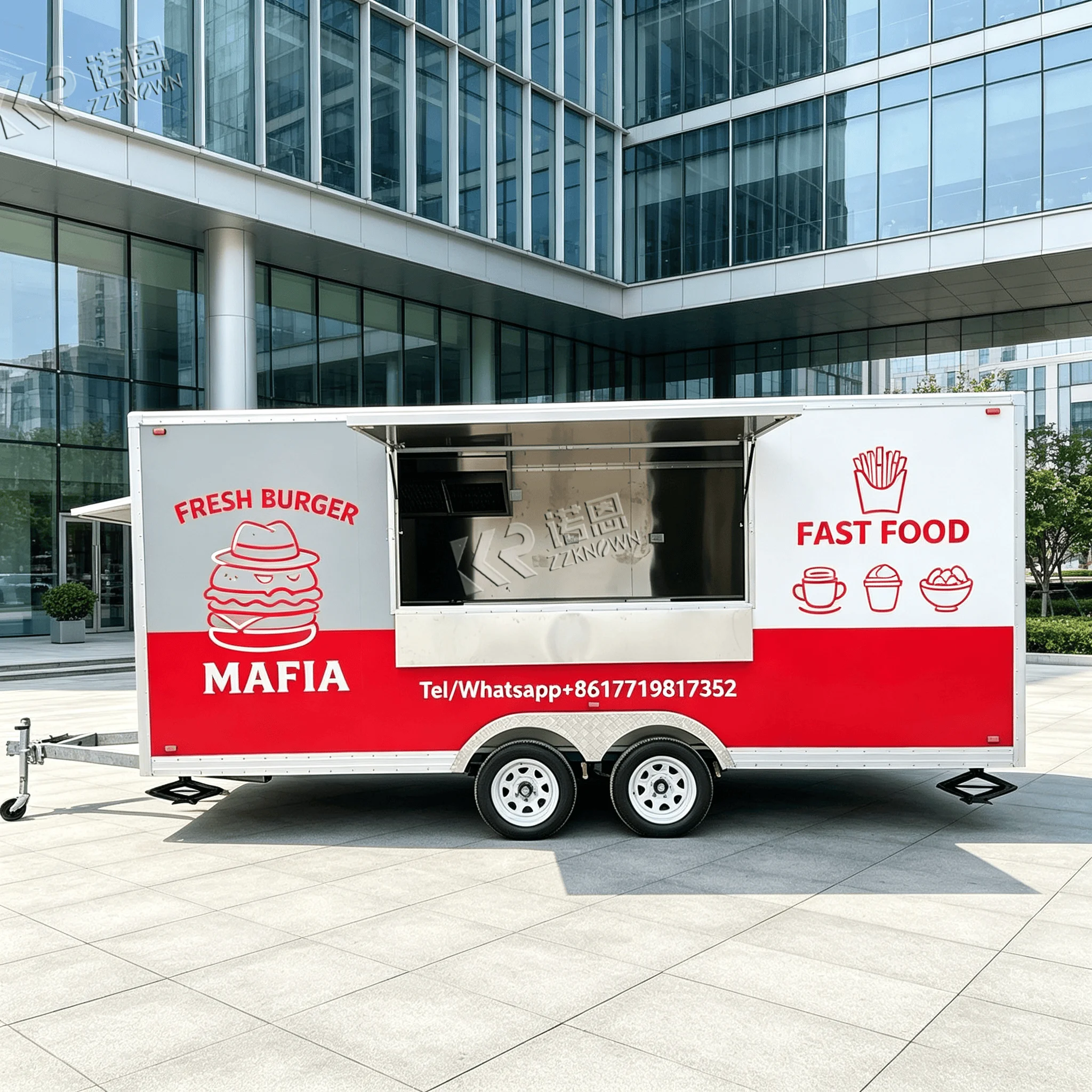 5m CE Standard Mobile Food Trailer for Food Festival Vending Support Logo and Exterior Customization