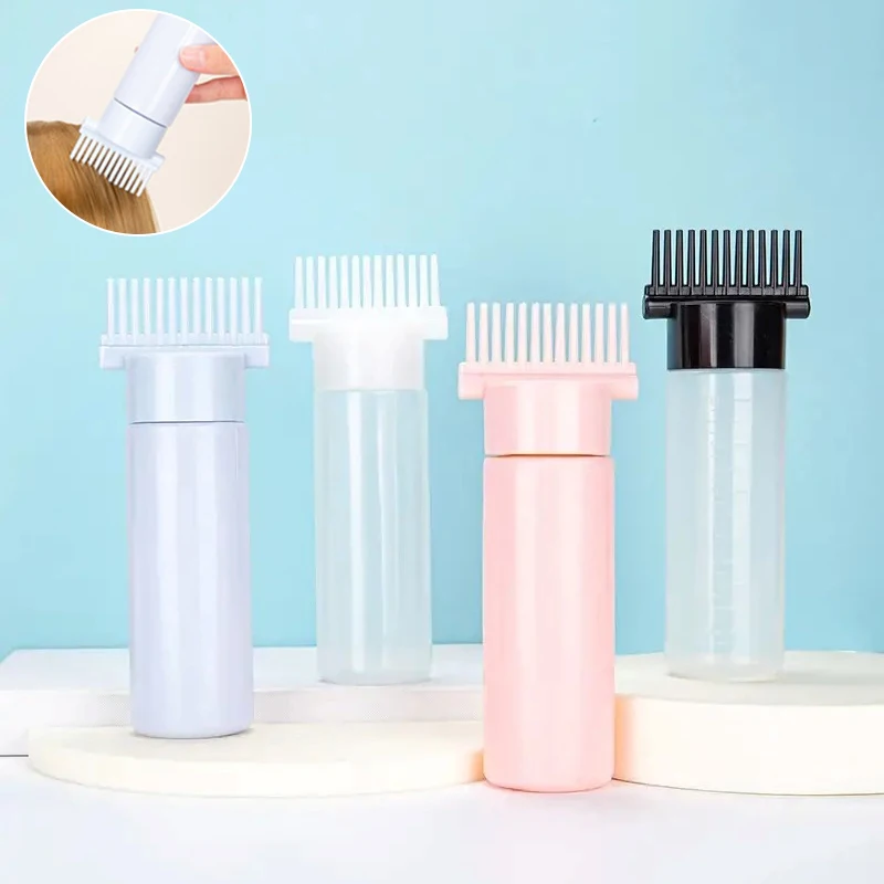 Hair Dye Refillable Bottle Applicator Medicine Comb With Scale Hair Massager Brush Salon Home Hairdressing Styling Tools