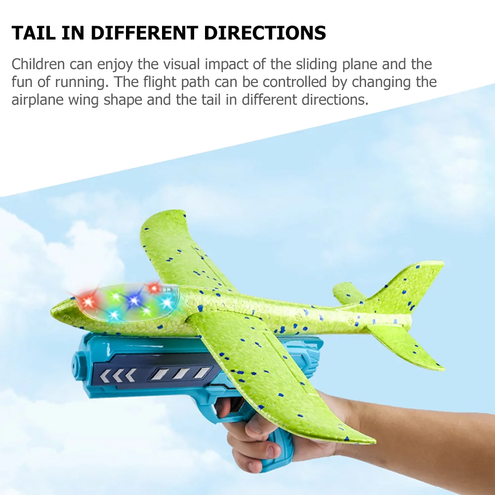 Catapult Luminous Aircraft Child Plastic Button Toy Airplane for Boys Age 4-7