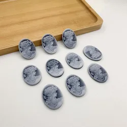 Onebeading 28x38mm FlatBack Resin Beauty Cameos Cabochon For Blank Base Tray Bracelet Necklace DIY Making Accessories 10pcs