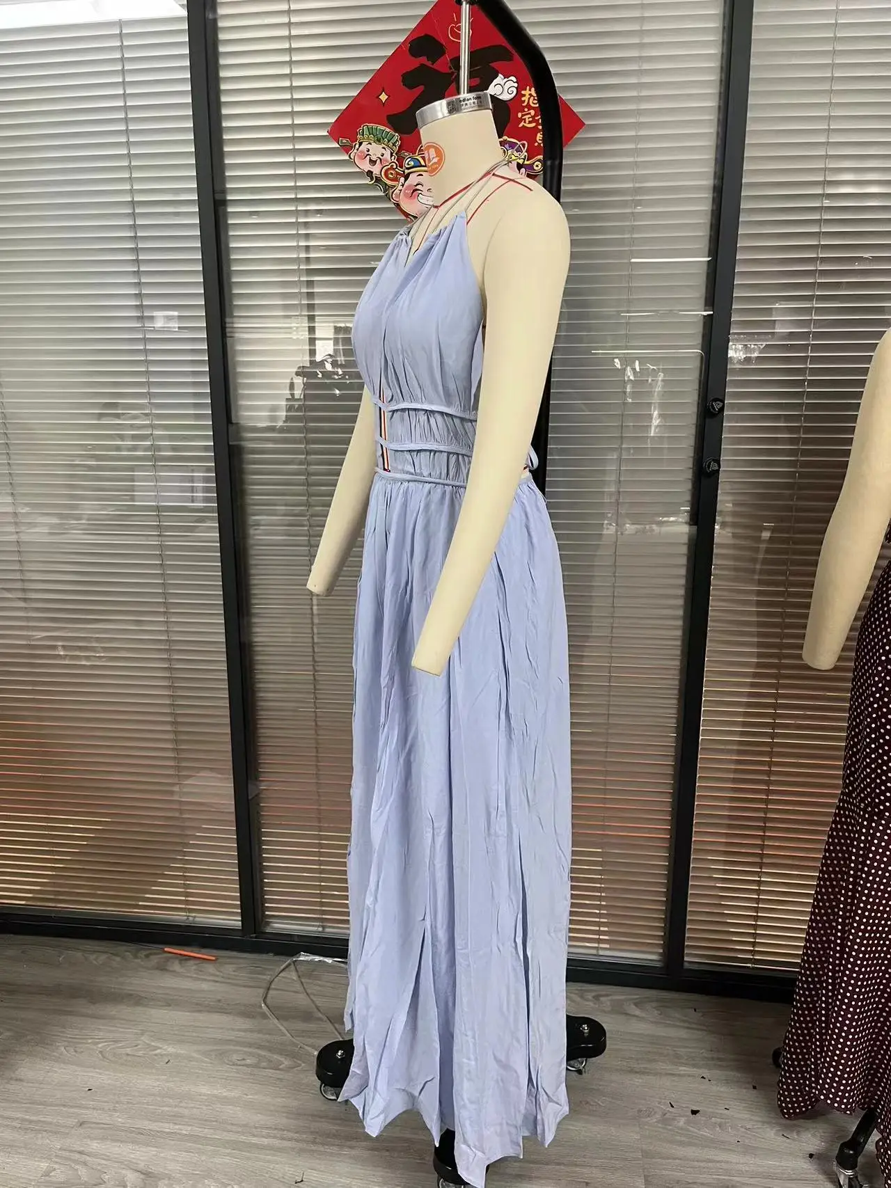 Sexy Women's Clothing Halterneck Sleeveless Hollow Out Solid Color Long Dress Maxi Summer