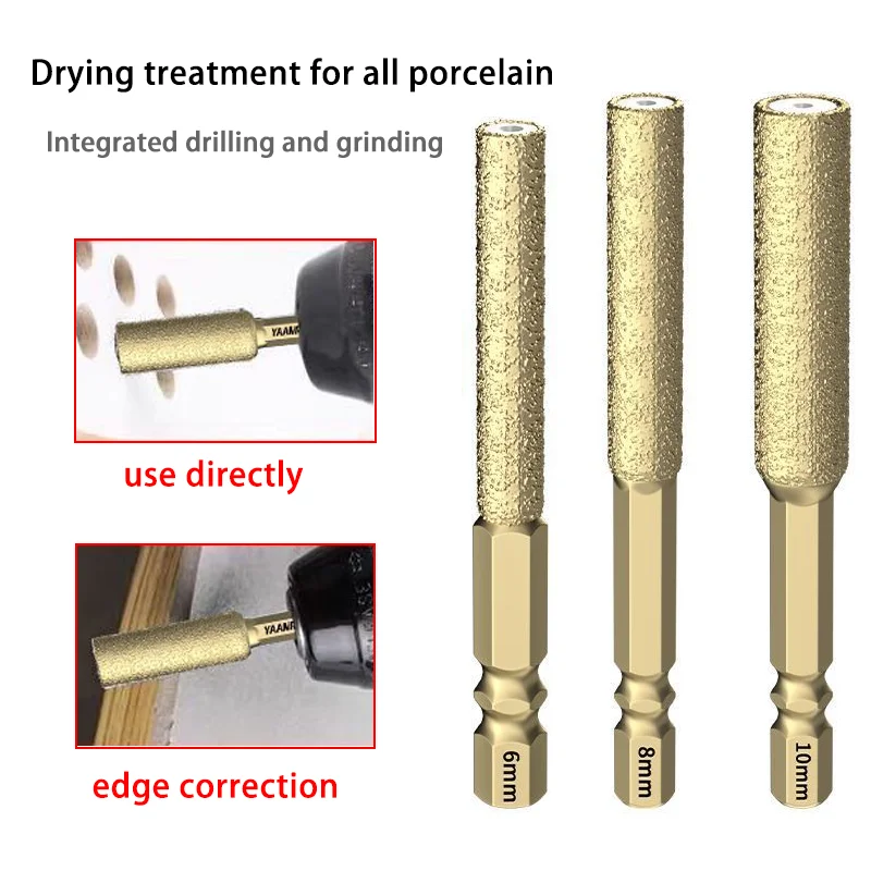 

New ceramic tile drilling bit, hole opener, hole expanding, polishing, grinding head, edge trimming, dry drilling, glass and sto