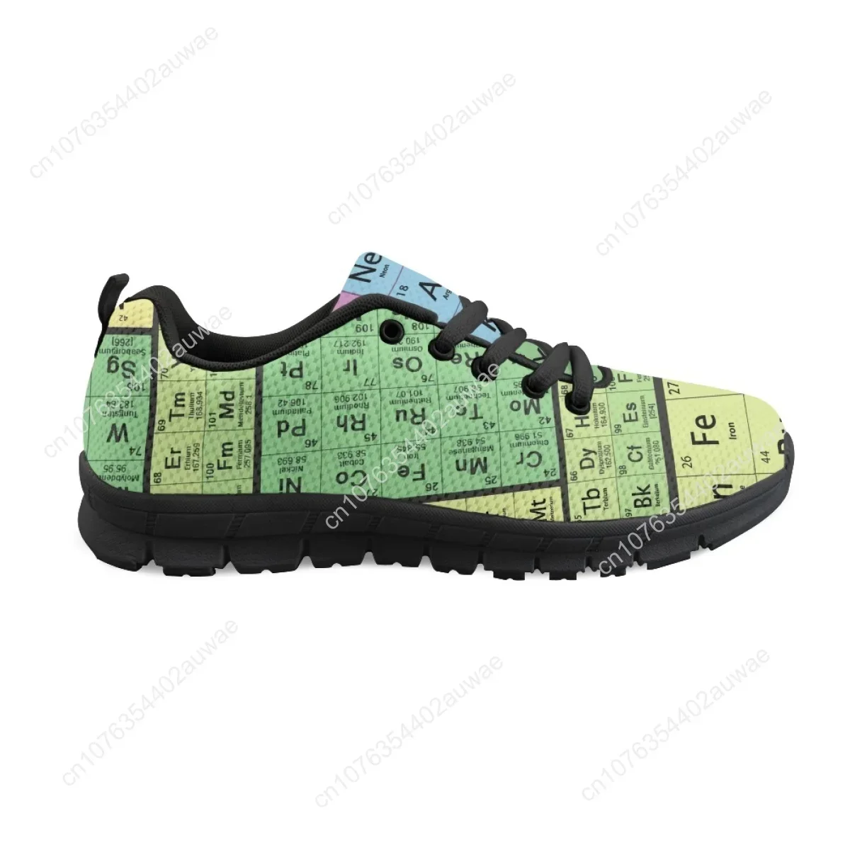 Sneakers da donna con stampa tavola periodica 3D per studenti modello chimico Mesh Flats Femme scarpe da passeggio Zapatos Mujer