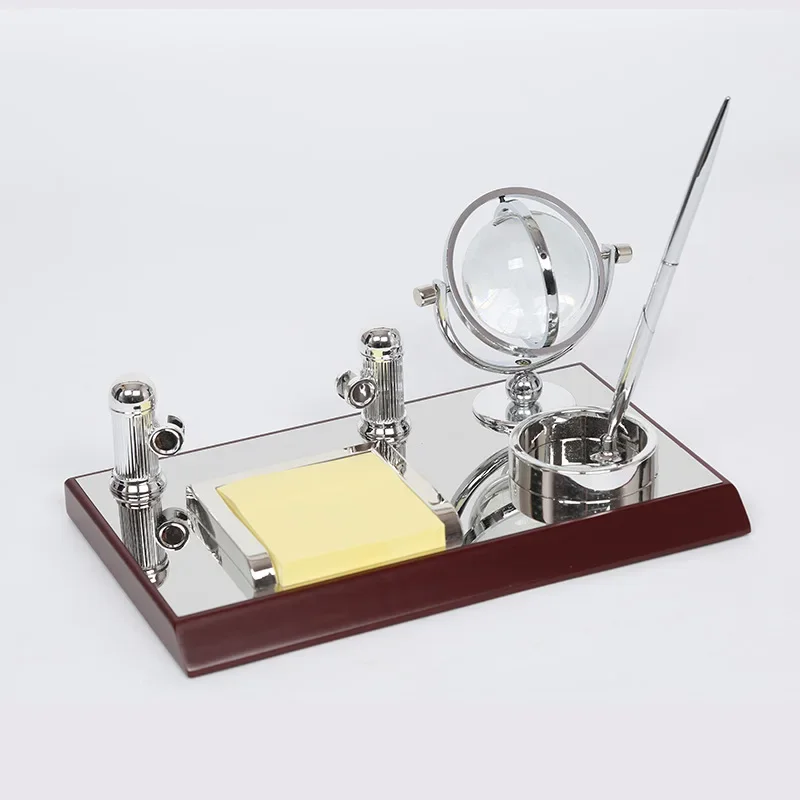 Mirror wooden ornaments, notes, high-end practical business card boxes, gifts for leaders, office desk accessories