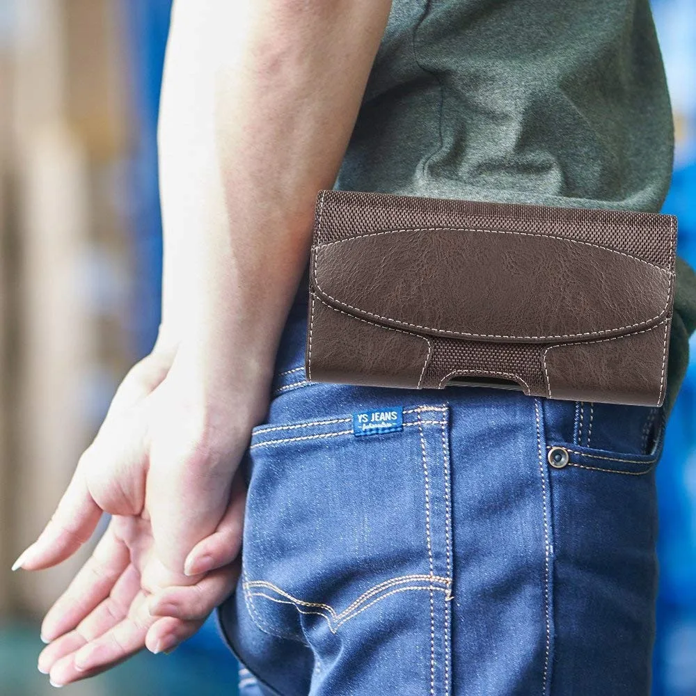 Suitable for 7.2-inch real leather Oxford splicing Fanny pack wearing belt waist hanging purse working Fanny pack
