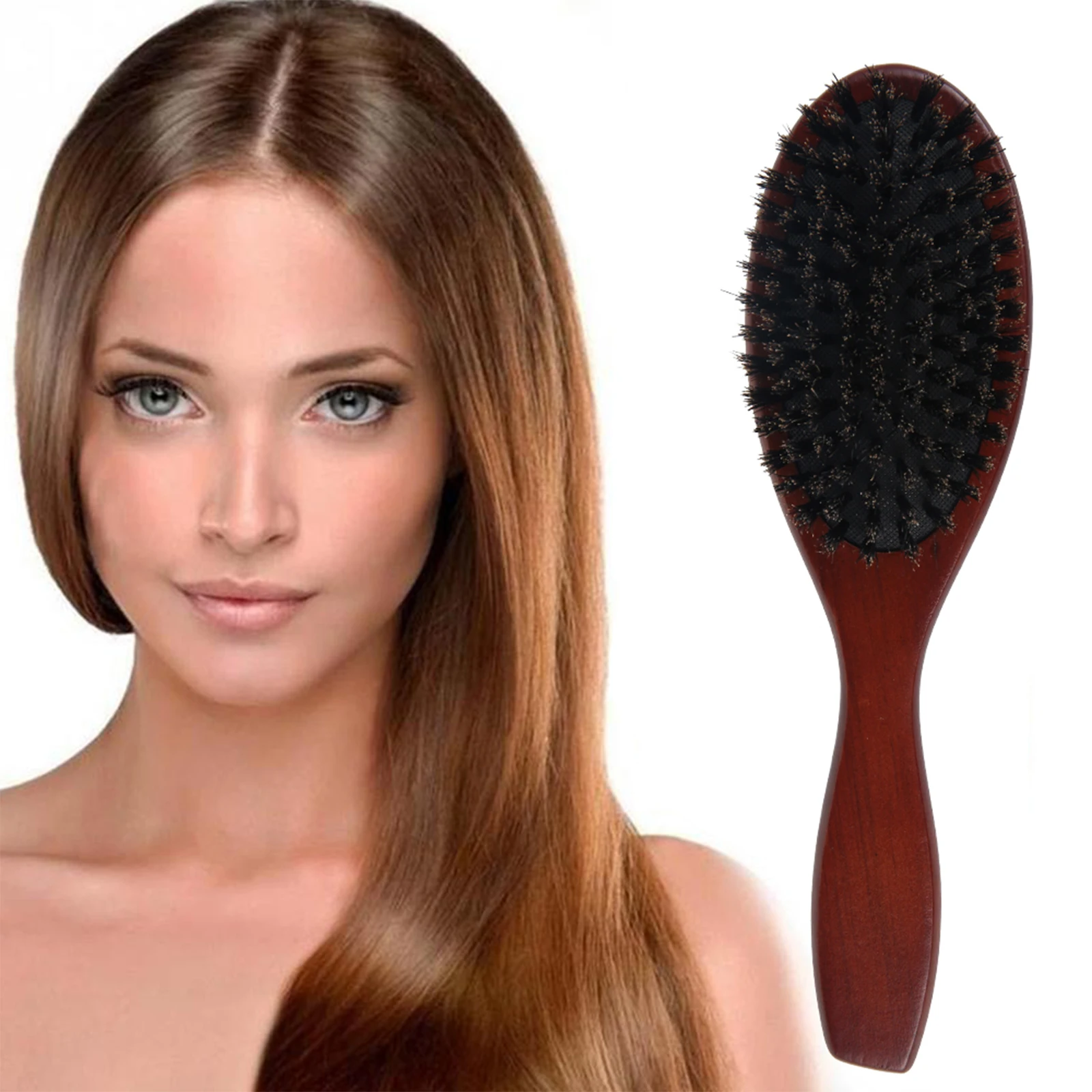1/2/3Pcs Natural Boar Bristle Hair Brush Women Combs Professional Salon Teasing Back Hair Brushes Wooden Paddle Hairbrush