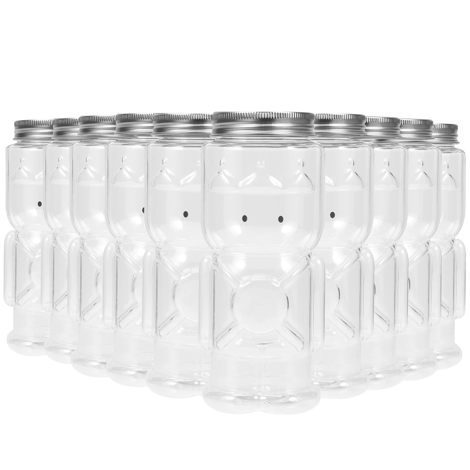 

10pcs Reusable Clear Juice Bottles 500Ml Portable Empty Drinking Containers For Honey Condensed Milk Smoothie Beverage Storage