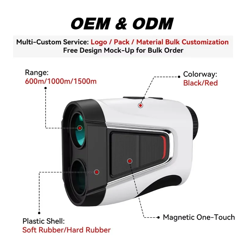OEM Golf Rangefinder 600M 1000M 1500M 7X Telescope Laser Range Finder with Slope Magnetic Distance Meter