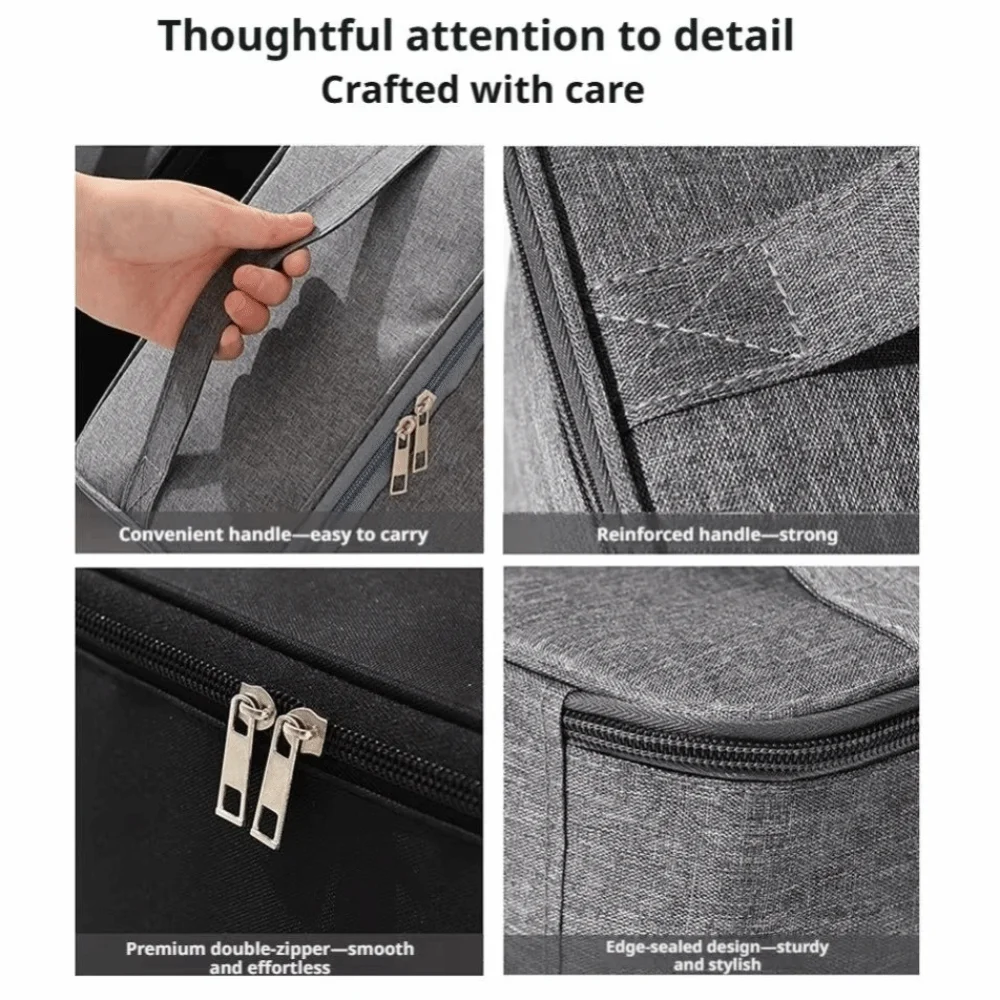 Durable Double Layer Toiletry Bag Oxford Cloth Waterproof Cosmetic Bag Handheld Large Capacity Storage Bag Business Trip