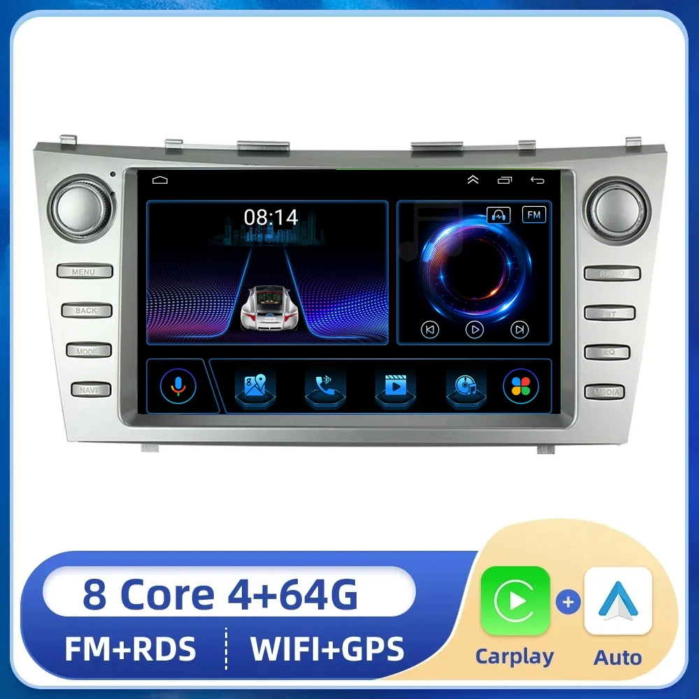 

9"INCH Android Auto Car Radio For Toyota Camry 2006 2007 2008 - 2011 Carplay Multimedia Player GPS navigation Audio DSP Stereo