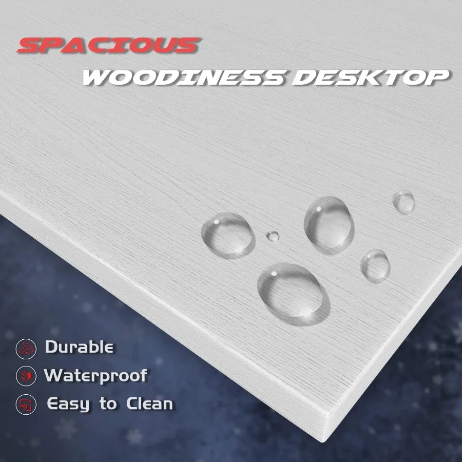 مكتب ألعاب على شكل حرف L مع حامل شاشة كبير لإعداد ألعاب المكتب المنزلي والكمبيوتر الشخصي، مكتب كمبيوتر زاوية قوية مع سباسيو #5