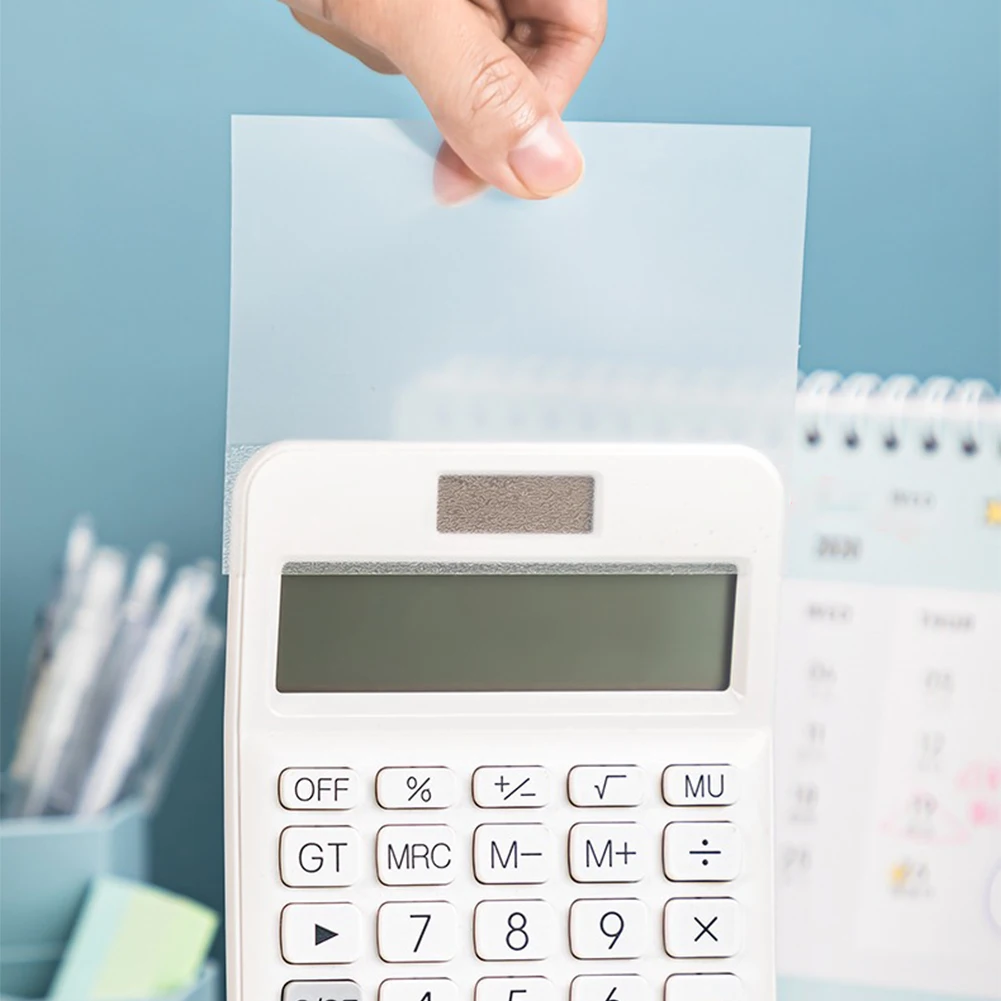 Bloc de notas escolar para estudiantes, autoadhesivo impermeable, portátil, transparente, papelería para hacer lista, planificador, 50 hojas