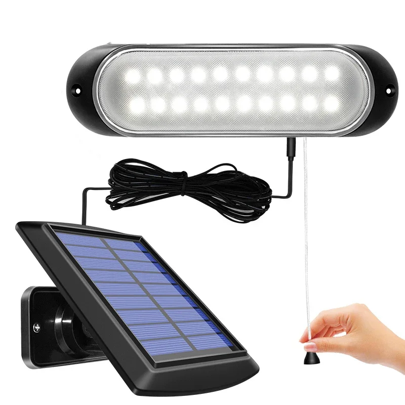 

Newest 20 Led Solar Lamp Separable Solar Panel and Light with Line Waterproof Pull- Switch Lighting Available Outdoor or Indoor