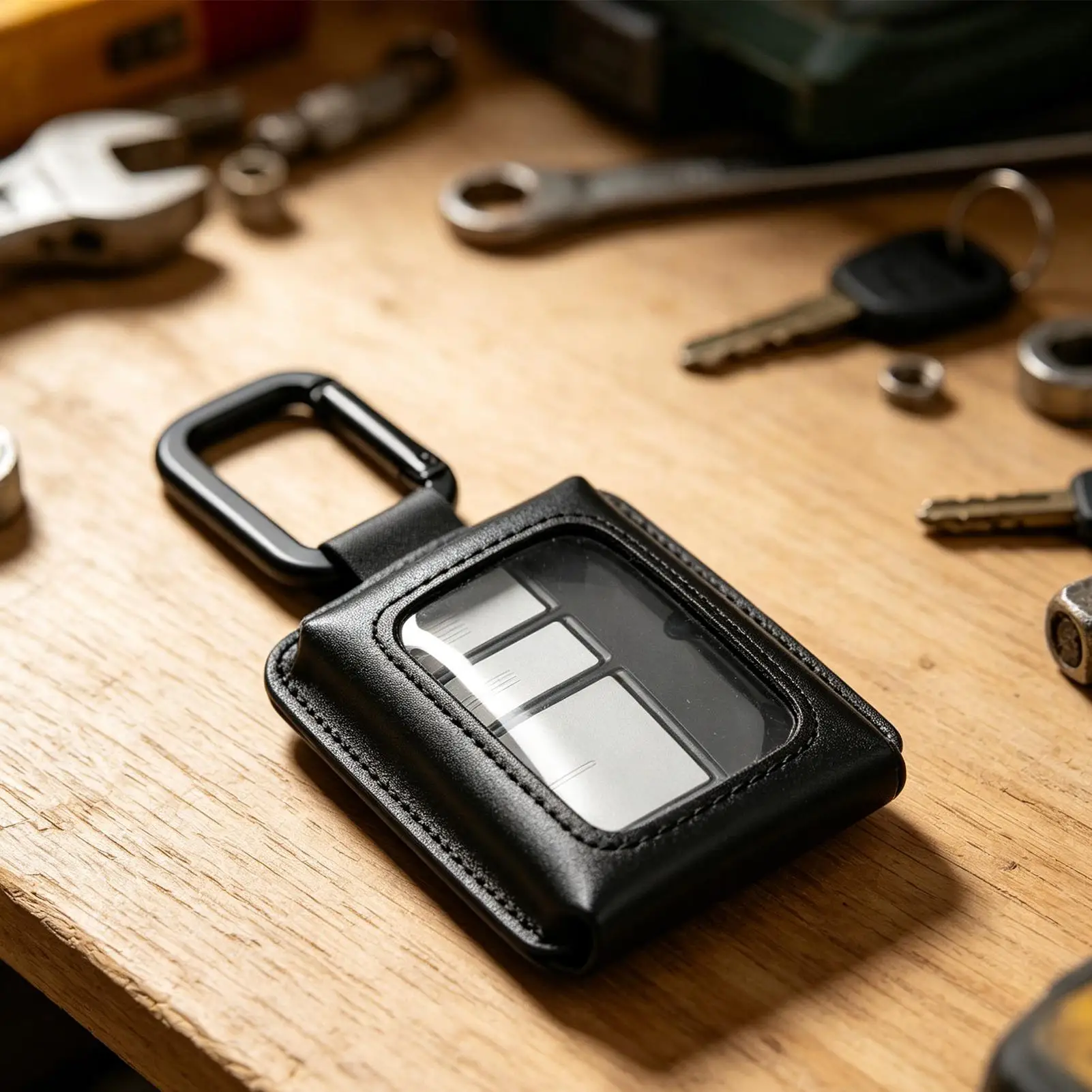 Garage Door Opener Case with Carabiner Universal Anti Lost Holder Remote Organizer Pouch for Car Key Travel Office House Gate