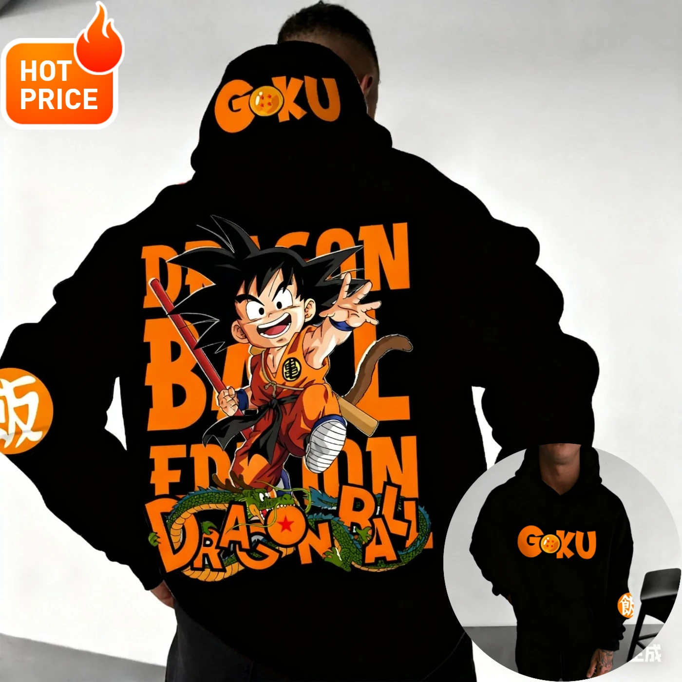 Son Goku Dragon Ball automne Harajuku hommes sweat à capuche Streetwear femmes Vintage hiver surdimensionné sweat à capuche à manches longues unisexe